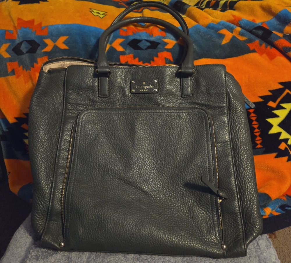 kate spade Dark Green Men's Leather Laptop Tote
